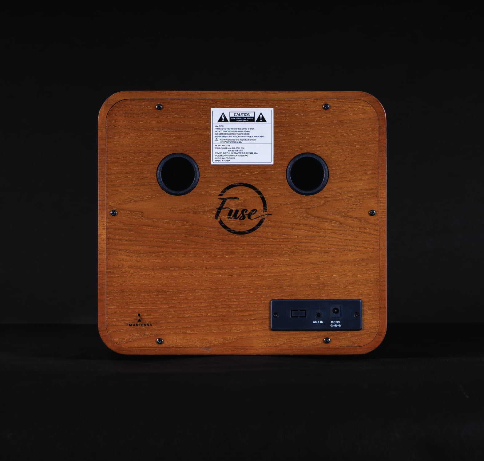Fuse RAD Vintage Wood Retro Radio | AM/FM Radio with Bluetooth, Wireless Charger & AUX Input | Mid Century Modern Style | Handcrafted Ashtree Wood