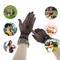 thumbnail image 4 of Unique Bargains 1 Pair Sunblock Mittens Fishing Net Rhinestone Sun Block Driving Gloves for Women Black, 4 of 5