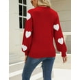 thumbnail image 5 of Sweaters for Women Crew Neck Long Sleeve Womens Sweaters Heart Print Pullover Winter Sweaters Alsol Lamesa, 5 of 6