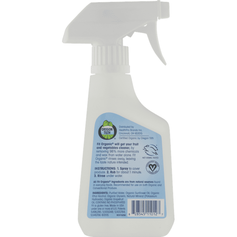 Fit Organic 32 Oz Soaker Produce Wash, Fruit and Vegetable Wash and  Pesticide/Wax Remover