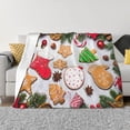 thumbnail image 1 of Fotbe Christmas Gingerbread Cookies Manta de Franela con Estampado, Manta Ultrasuave para Cama, Sofá, Auto, Hipoalergénica y Antibolitas-50"x40", 1 of 6