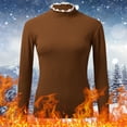 thumbnail image 2 of Youmylove Winter Women Crew Neck Lined Thermal Underwear Slim Warm Base Layers Long Sleeve Shirts Patchwork Top Warm Base Layers, 2 of 7