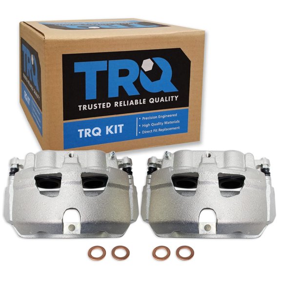 TRQ Front Brake Caliper Set Compatible with 2008-2014 Ford E-150 E-250 2008-2018 E-350 Super Duty 2008-2017 E-450 Super Duty