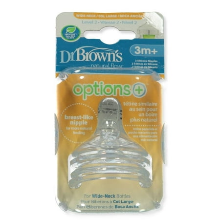 UPC: 0072239316917 | Dr. Brown s Baby 2-Pack Wide-Neck Bottle Nipples Level 2 – white/multi one size