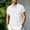 White, variant on Men's Waffle Knit Quarter-Zip Collared Shirt, Rolled Cuff Sleeves, Casual Comfortable Top for Men Green M