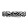 thumbnail image 4 of 925 Sterling Silver Black Heart Stackable Ring Love Fancy/, 4 of 8