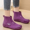 thumbnail image 6 of Caywon Women's Ankle Rain Boots Waterproof PVC Round Toe Slip On Short Booties Thick Sole Non Slip Garden Shoes Outdoor Wet Weather Casual Daily Botines Mujer, 6 of 8