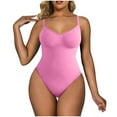 thumbnail image 2 of Summer Savings Clearance Swimsuit Qonioi One Piece Swimsuit for Women, Women One Piece Swimsuit U Neck Swimwear Slimming Strap Backless Beach Swimwear Bathing Suits Pink XXL, 2 of 7