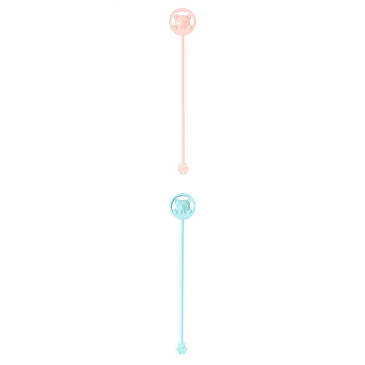 Esquirla 2Pcs cartoon stick cocktail rer Baby Bottle Feeding rer Mixer rod Kids Accessories Temperature sensing for drink