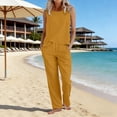 thumbnail image 2 of 2 Piece Sets for Women Summer Outfits Beach Vacation Clothes Wide Leg Crop Pants Yellow XL(XL), 2 of 6