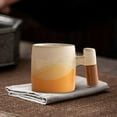 thumbnail image 6 of Mecorevxz Small Coffee Cups Tea Cup, Ceramic Exquisite Fresh Cups with Wooden Handle, Mini Porcelain Demitasse Cups for Coffee or Tea(C), 6 of 7