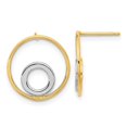 thumbnail image 1 of Quality Gold YE1955 14K Yellow & Rhodium Gold White Circle in Circle Post Earrings, 1 of 1
