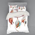 thumbnail image 2 of Ambesonne Feather Bedding Set 3 Pcs, Traditional American, Twin, Burnt Sienna Seafoam, 2 of 3