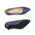 thumbnail image 4 of BLISSFUL STEP Women's Shoes Polka Dot Kitten Heel Pumps Pointed Toe Slip-on Heels Royal Blue 6, 4 of 7
