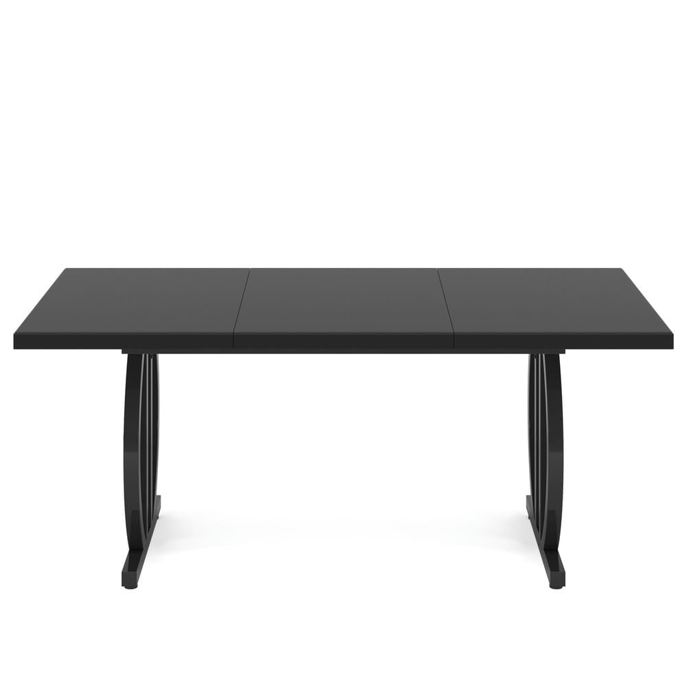 Yardi Yarda 63" Executive Desk, Modern Computer Desk with Metal Geometric Base, Desk for Indoor, Black