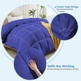 thumbnail image 4 of 100% Cotton All Season 1pc Box Stitched Comforter, Duvet Insert Cover, Pattern Solid Royal Blue Color Oversized King (120"x98") Size Machine Washable Lightweight, 4 of 6
