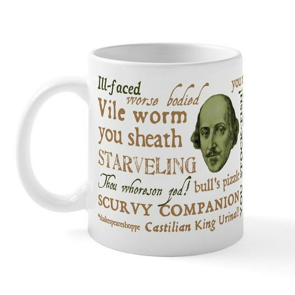 CafePress - Shakespeare Insults Mug - 11 oz Ceramic Mug - Novelty Coffee Tea Cup