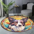 thumbnail image 6 of Circle Area Rug, Border Collie2 Washable Non-Slip Floor Carpet, Soft Rug for Living Room Bedroom Decor 71 Inch, 6 of 6