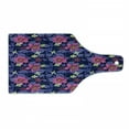 thumbnail image 1 of Floral Cutting Board, Tropicana Orchids Rainforest Wilderness Style Hawaiian Seascape Theme, Tempered Glass Cutting and Serving Board, Wine Bottle Shape, Violet Magenta Indigo, by Ambesonne, 1 of 1