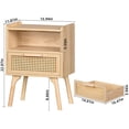 thumbnail image 4 of Juego de 2 mesitas de noche de ratán Lerliuo con cajón y estante, color natural, 4 of 8