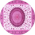 thumbnail image 1 of Ahgly Company Indoor Round Medallion Pink Traditional Area Rugs, 3' Round, 1 of 4