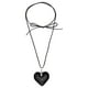 thumbnail image 1 of Collar de Gargantilla de Corazón Negro Uxcell, Collar Grande de Corazón Esponjoso con Colgante de Vidrio y Cadena de Terciopelo Ajustable para Mujeres Y2K, 1 of 6