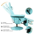 thumbnail image 4 of G-ROCKER Queen Throne Video Gaming Chair Ergonomic Recliner Racing Chair, High Back Swivel Chair with Footrest and Adjustable Backrest, Lumbar Support, Headrest and Cupholders, Cyan White, 4 of 6