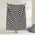 thumbnail image 3 of Urban Shop 50" x 60" Smooshie Throw, Abstract Black & White Check, 3 of 10