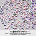 thumbnail image 6 of Nail Diamonds Set, Multi Shape Glass Crystal AB Nail Jewels, Bling Nail Gems and Diamonds 3D Nail Charms, Flatback Nail Rhinestones for Nails Art Decorations Kit, Mix 12 Styles, 6 of 8