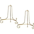 thumbnail image 1 of uxcell Plate Stand for Display, 7 Inch 2Pcs Iron Decorative Plate Holder Metal Easel Folding Display Stand for Photo Picture Frame, Gold, 1 of 5