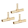 thumbnail image 1 of Conector de reducción de manguera de latón de 10mm x 6mm x 10mm, conector en T en forma de T de 3 vías, 3 piezas, 8mm x 6mm x 8mm, 1 of 3