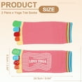 thumbnail image 2 of Uxcell Calcetas de Yoga, Antideslizantes de Algodón para Hombres y Mujeres - 2 Pares Colorful-Rose Pink, 2 of 7