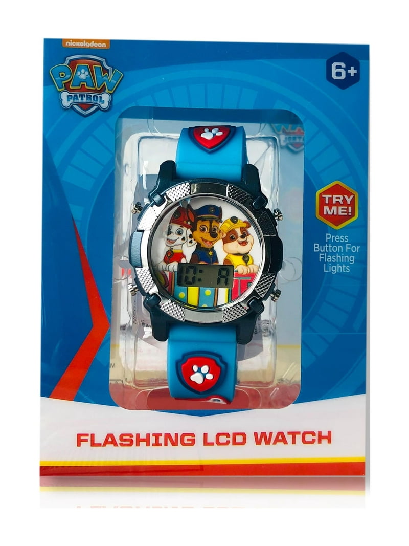 Nickelodeon Paw Patrol Metallic Light-Up Childrens LCD Watch with