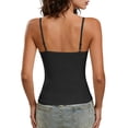 thumbnail image 4 of Babysbule Women's Ribbed Camisole Top with Built-in Bra Pads, Adjustable Strap Solid Color Tank Top for Casual and Outerwear Wear, 4 of 7
