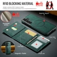 thumbnail image 6 of Detachable Wallet Compatible with Magsafe Wireless Charing for Samsung Galaxy S25 Plus Case with Card Holder Magnetic Snap, RFID Blocking Kickstand 2 in 1 Shockproof Case for Galaxy S25 Plus, Green, 6 of 9