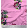 thumbnail image 1 of Soimoi Poly Georgette Fabric Leaves & Floral Block Print Sewing Fabric Yard 42 Inch Wide, 1 of 3