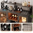 thumbnail image 6 of TROPOW Wine Bar Cabinet, Farmhouse Liquor Cabinet with Led Light and Power Outlets, Bar Cabinet for Home with Wine Racks and Glass Holder for Kitchen, Dining Room, Living Room, 6 of 7