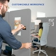 thumbnail image 3 of VIVO Gray 24 x 66 inch Mobile Privacy Panel Office Partition on Wheels, 3 of 8