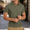 thumbnail image 2 of Men's Summer Ice Silk Mesh Short Sleeve Polo Shirt Breathable Knit Collar Casual,Army Green,S, 2 of 4