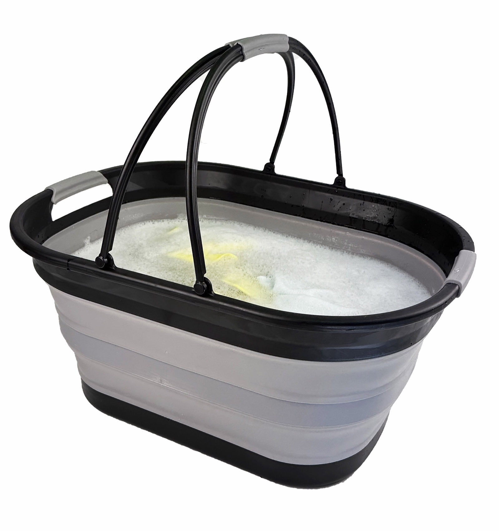 SAMMART 38L (10 Gallons) Collapsible Plastic Laundry Basket - Foldable Storage Container/Organizer - Portable Washing Tub - Space Saving Laundry Hamper