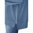 thumbnail image 5 of Crewneck Sweatshirt for Women Loose Fit Oversized Pullover Side Slit Zipper 2023 Fall, 5 of 8