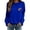Blue, variant on WCJM Women's Hoodless Sweatshirt Women's Casual Football Sweatshirt Embroidered Crewneck Long Sleeve Fan Top