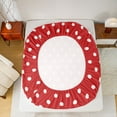 thumbnail image 5 of Manfei Polka Dots Boy Girl Twin Sheet Sets 3pcs,Vintage Aesthetic Twin Fitted Sheet Microfiber,Red White Breathable Flat Sheet,Microfiber Bedroom Decor, 5 of 7