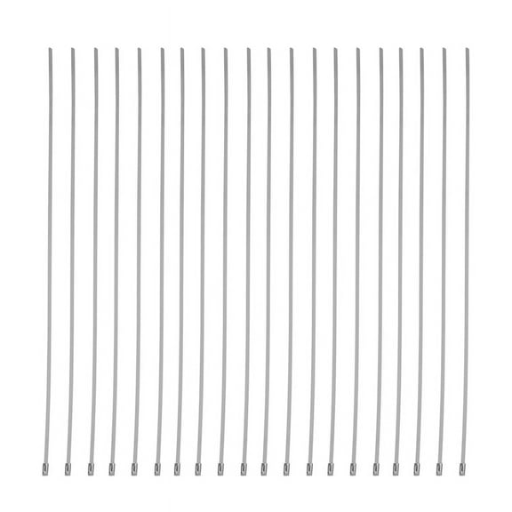 20Pcs 17.7 inch Stainless Steel Locking Cable Ties For Exhaust Pipe Header Wrap Tape Silver