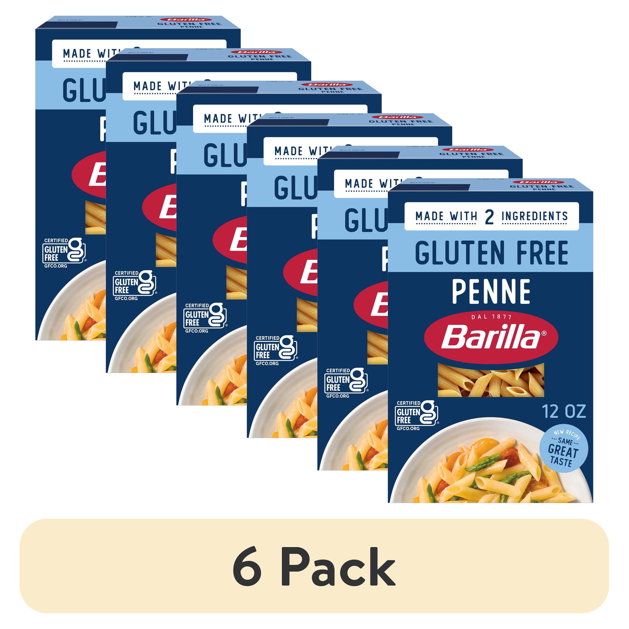 (6 pack) BARILLA Gluten-Free Penne Pasta Gluten-Free Pasta Made with 2 Ingredients 12oz.