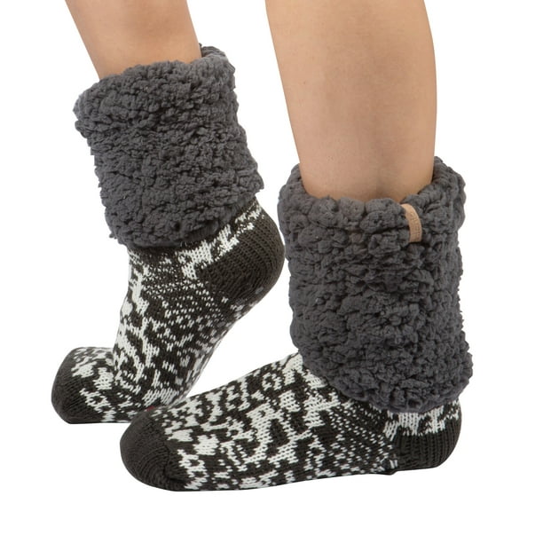 Unique Styles Asfoor Fuzzy Winter Sherpa Slipper Socks For Women Cozy Thick Wool Knitted 