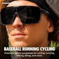 thumbnail image 3 of Grinderpunch Running and Baseball Sport Sunglasses for Men and Women, UV400 Protection - Black, 3 of 9