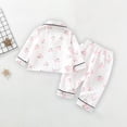 thumbnail image 4 of Odeerbi 1-5 Años Boys Girls Verano Pijamas de Algodón de Manga Larga Con Solapa Con Muescas Camisa Pantalones Set Soft Floral Sleepwear Pijama Set, 4 of 5