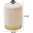 thumbnail image 5 of Mxfurhawa Velvet Storage Ottoman Multipurpose Footrest Stool for Living Room & Bedroom(Champagne), 5 of 7