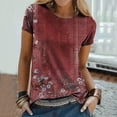 thumbnail image 2 of MEICHEN Womens Summer Tops Pleated Round Neck Short Sleeve Shirts Daily Wear Blouse for Women, 2 of 9